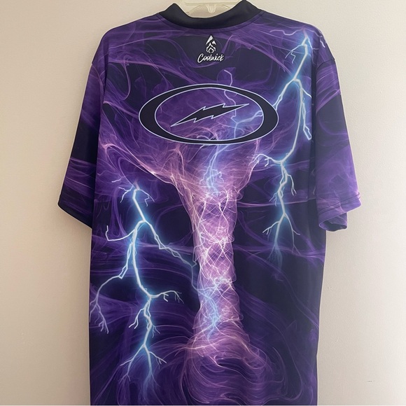 Storm Electrical Lightning Quick Ship CoolWick Sash Zip Bowling Jersey sz XXL - Picture 5 of 7